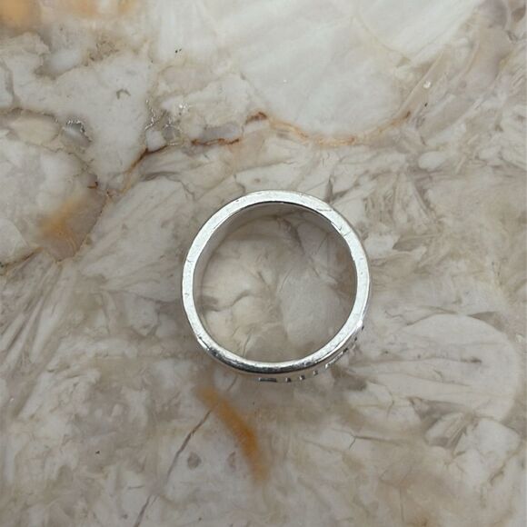 Tiffany & Co. 925 Sterling Silver Atlas Roman Numeral 6mm Band Ring Size 6.5 - Picture 10 of 11